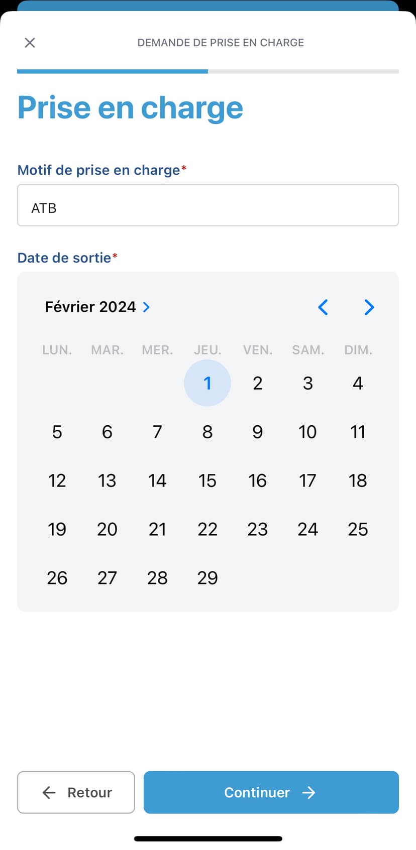 Capture d'écran de l'application