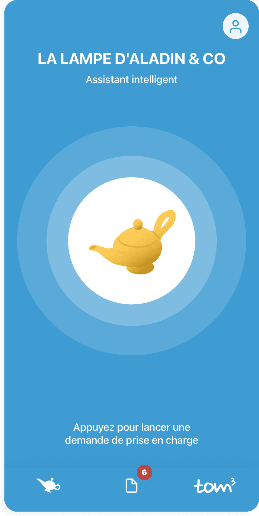 Page d'accueil de l'application Aladin